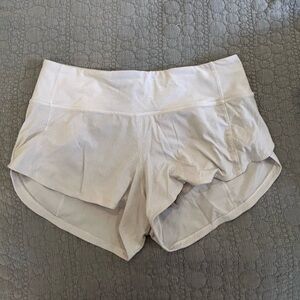 Lululemon white speed-up shorts